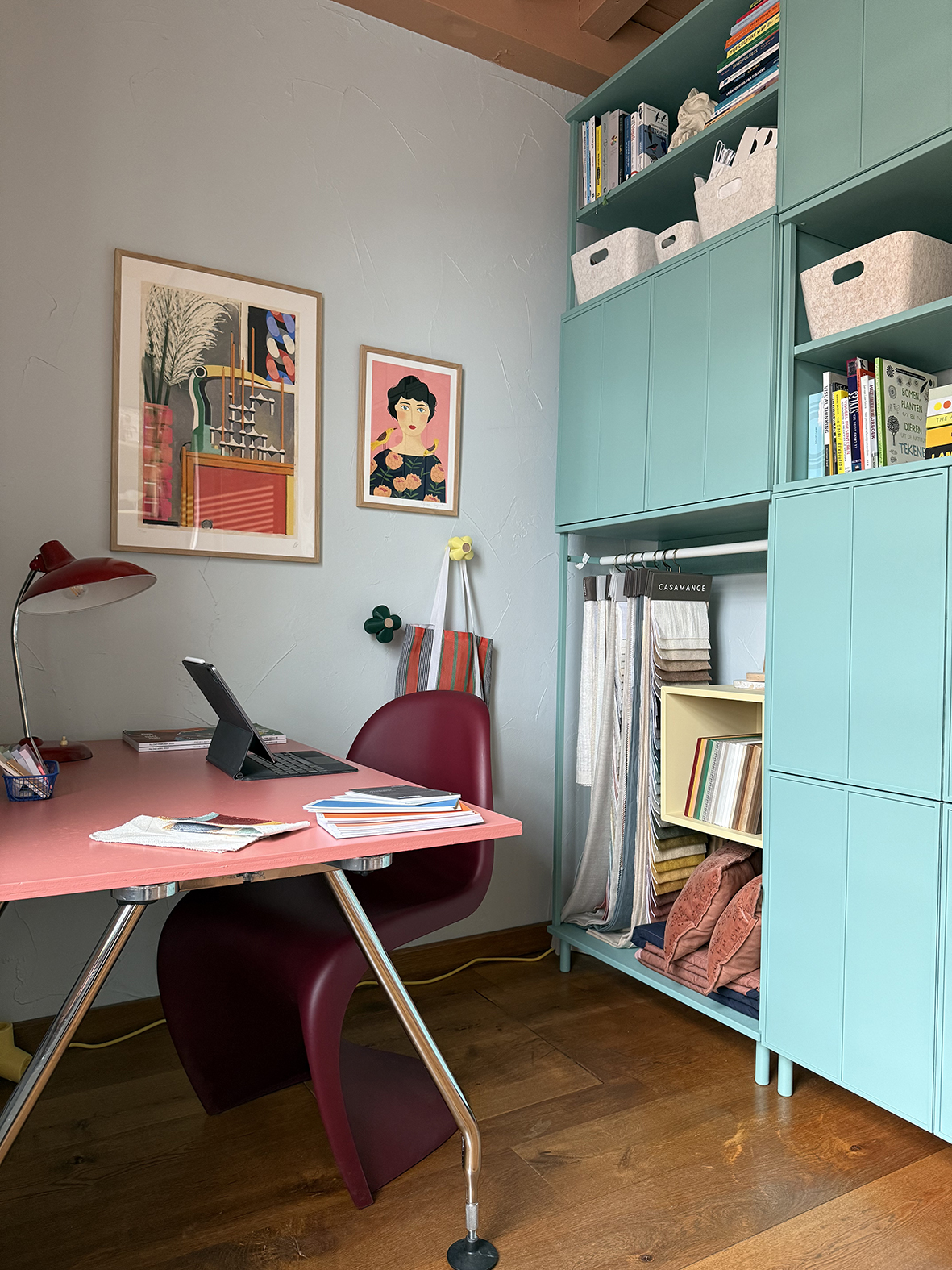 werkkamer make-over kleurrijk ontwerp