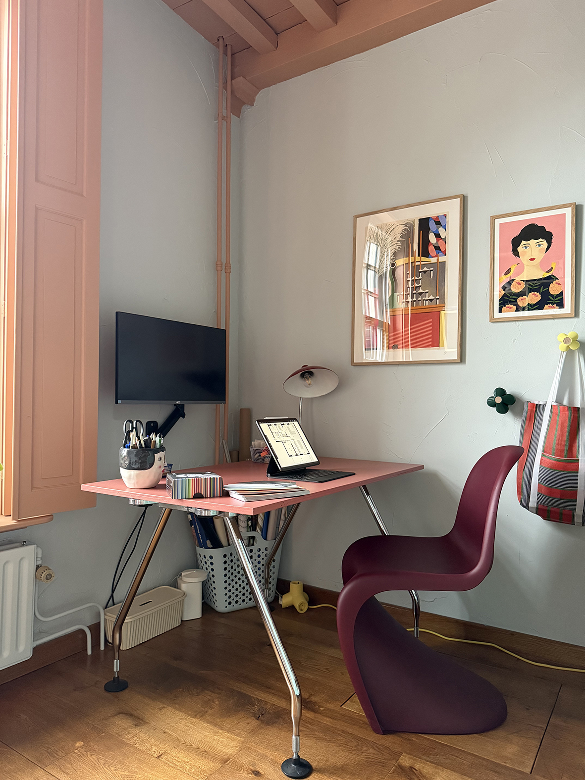 werkkamer make-over kleurrijk ontwerp