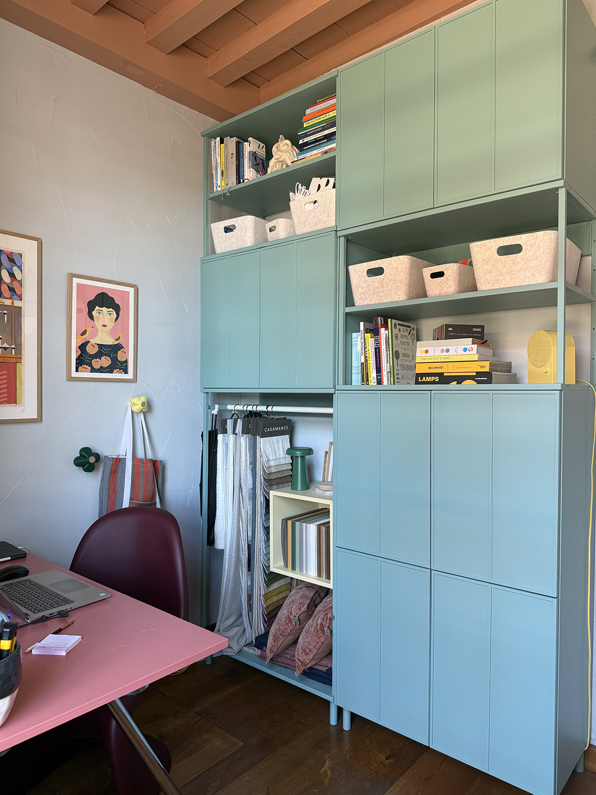 werkkamer make-over kleurrijk ontwerp